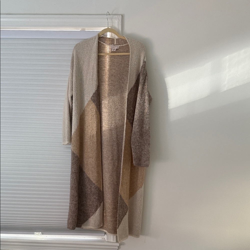 Colorblock Open Front Cardigan